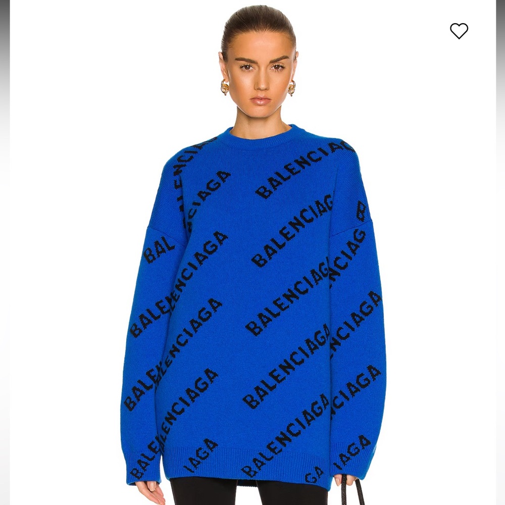 Balenciaga Royal Blue Logo Knit